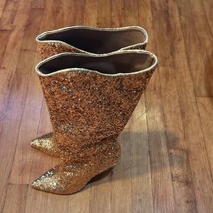 Free People x Vicenza gold boots, size US8